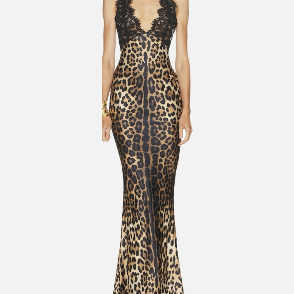 Retrofete Leopard Print Maxi Dress